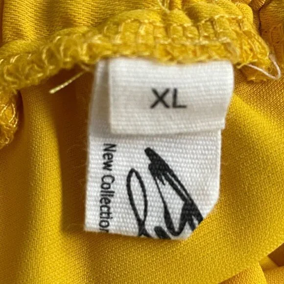 Byinns Women's Off Shoulder Ruffle Yellow Top Size XL - Picture 8 of 11